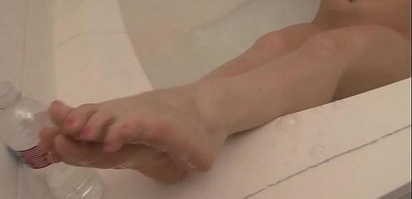  Homemade bathroom fun - foot play